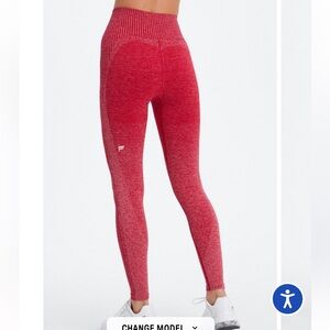 FABLETICS Ombre Seamless Ultra High-Waisted Leggings Size Large Red